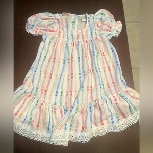 Charming Multicolor Striped Kids Dress